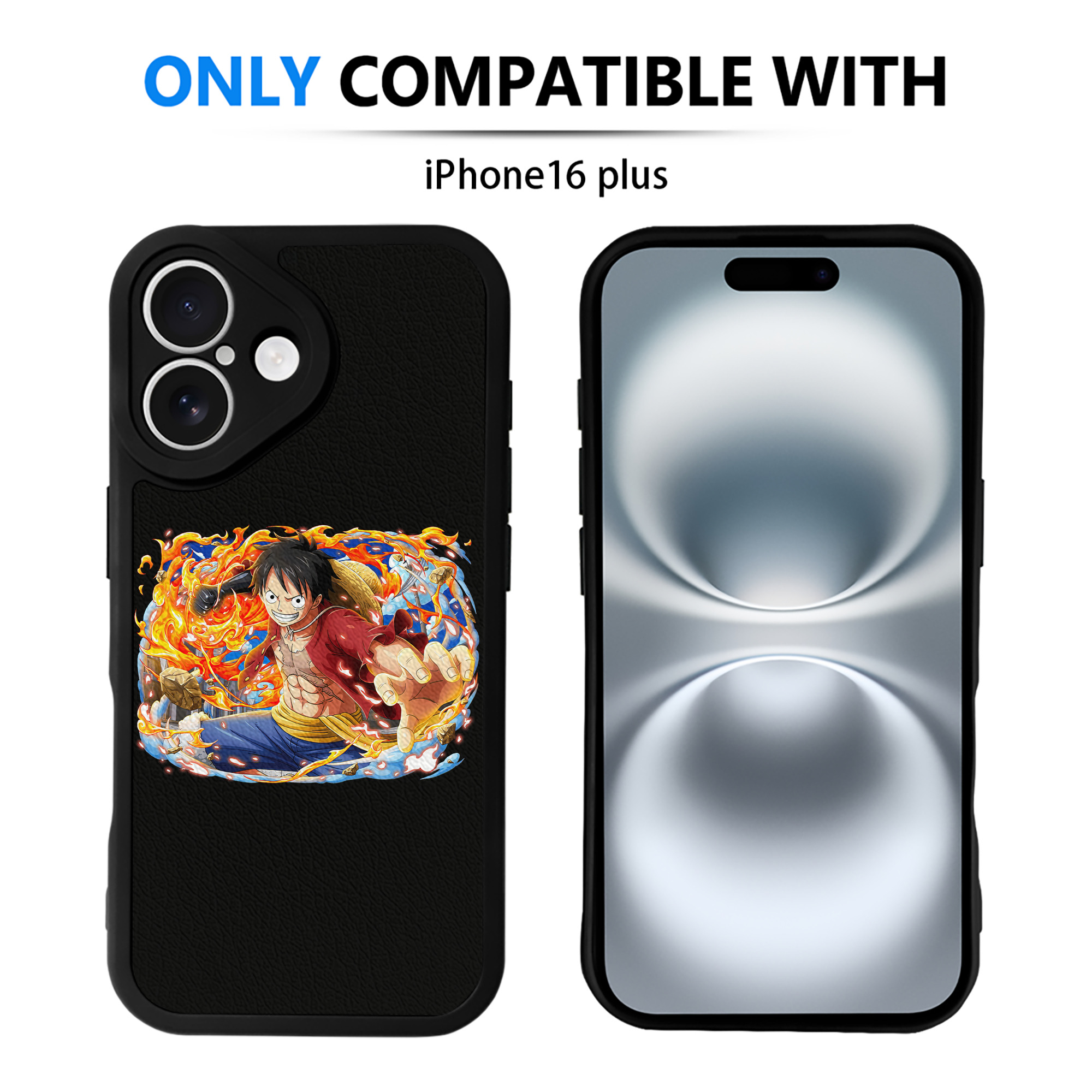 （画像用） ワンピース モンキー・D・ルフィ ONE PIECE Monkey D. Luffy 【iPhone 16シリーズ対応】シリコンスマホケース（レザー調） 材質：シリコン